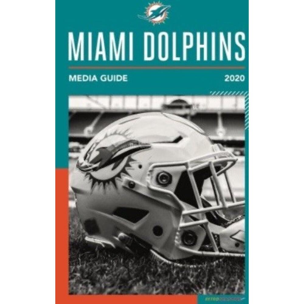 Miami Dolphins 2020 Media Guide NFL Team Yearbook Cover On 12x8in Metal Sign